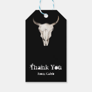 Rustieke Boho Koe Bull Horns Westerne landgunst Cadeaulabel