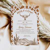 Rustieke Boho Koe Print Heilige Koe Baby shower