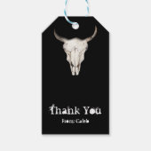 Rustieke Boho Koe Stier Hoorns Westerse Land Favor Cadeaulabel (Voorkant)