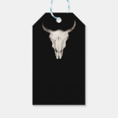 Rustieke Boho Koe Stier Hoorns Westerse Land Favor Cadeaulabel (Achterkant)