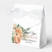 Rustieke boho koraal bloemen groen dank u bedankdoosjes (Voorkant Zijde)