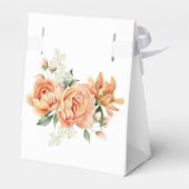 Rustieke boho koraal bloemen groen dank u bedankdoosjes (Achterkant)