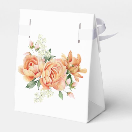 Rustieke boho koraal bloemen groen dank u bedankdoosjes (Achterkant)