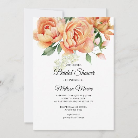 Rustieke Boho koraal perzik bloemen groen Kaart (Voorkant)