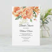 Rustieke Boho koraal perzik bloemen groen Kaart (Staand voorkant)