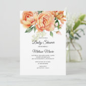 Rustieke Boho koraal perzik bloemen groen Kaart (Staand voorkant)