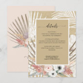 Rustieke BOHO Kraft Bloemen Pampas Grass Tropical Kaart (Voorkant / Achterkant)