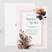 Rustieke Boho Kwast Bloem Herfst Bes Bruiloft Kaart (Voorkant / Achterkant)