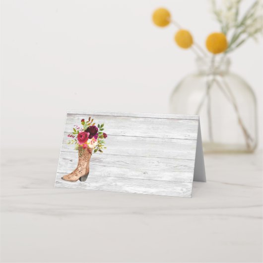 Rustieke Boho Land Western Marsala Bourgondië Boot Plaatskaartje (Voorkant)