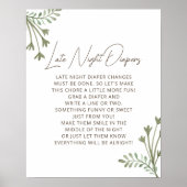 Rustieke Boho Late Night Luiers Baby shower spel Poster (Voorkant)