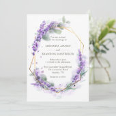 Rustieke Boho Lavendel Floral Elegante bruiloft Kaart (Staand voorkant)