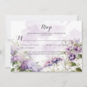 Rustieke Boho Lavendel Paarse Bloemen Bruiloft Kaart (Voorkant)