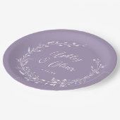 Rustieke Boho Lavendel Wildflower Botanische bruil Papieren Bordje (Gekanteld)