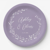 Rustieke Boho Lavendel Wildflower Botanische bruil Papieren Bordje (Voorkant)