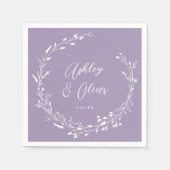 Rustieke Boho Lavendel Wildflower Botanische bruil Servet (Voorkant)