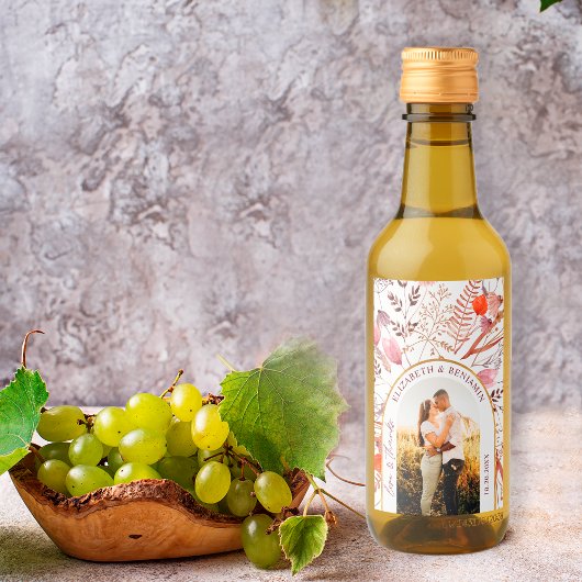 Rustieke Boho Liefde & Dankbaarheid Wilde Bloemen Wijn Etiket