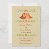 Rustieke Boho Liefdesvogel Uil Bruiloft Save The Date (Voorkant)