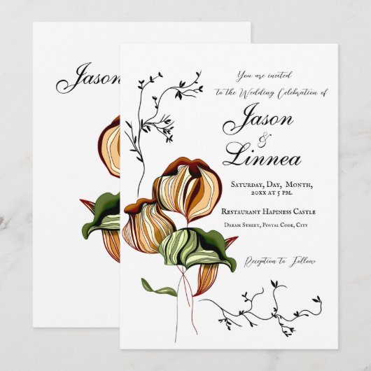 Rustieke Boho Lineaire Vintage Minimalisme  Kaart (Voorkant / Achterkant)