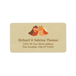 Rustieke Boho Lovebird Uil Paar Bruiloft Etiket