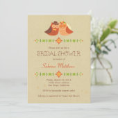 Rustieke Boho Lovebird Uil Paar Bruiloft Kaart (Staand voorkant)