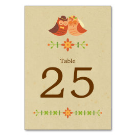 Rustieke Boho Lovebird Uil Paar Bruiloft Kaart