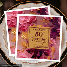 Rustieke Boho Merlot Roze Gouden 50ste Verjaardag 