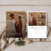 Rustieke Boho met de hand geschreven Merrily Ever  Feestdagenkaart