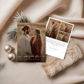 Rustieke Boho met de hand geschreven Merrily Ever  Feestdagenkaart