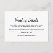Rustieke Boho Modern Casual bruiloft Details Informatiekaartje (Voorkant)