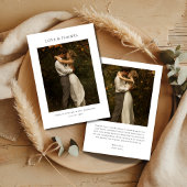 Rustieke Boho Moderne Couples Bruiloftsfoto Bruid Bedankkaart