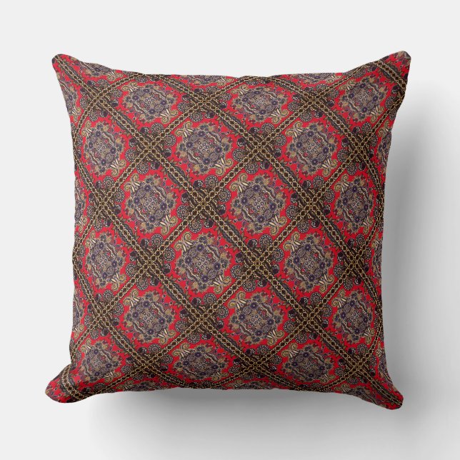 Rustieke boho mozaïekpatroon kussen (Voorkant)
