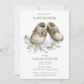 Rustieke Boho Muiltjes Baby Shower Sjabloon Kaart (Voorkant)