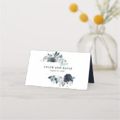 Rustieke Boho Navy Floral Wedding Plaatskaartje (Achterkant)