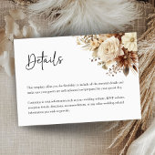 Rustieke Boho Neutral Bloemen Trouwen Details Kaar Informatiekaartje