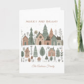 Rustieke Boho Neutral Earth Tone Minimalist Villag Feestdagen Kaart (Voorkant)