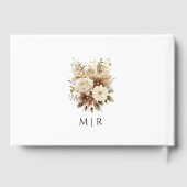 Rustieke Boho Neutral Floral bruiloft gastenboek (Achterkant)
