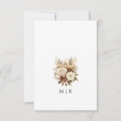 Rustieke Boho Neutral Floral Wedding Bedankt Card (Achterkant)