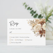 Rustieke Boho Neutral Floral Wedding RSVP-kaart RSVP Kaartje (Staand voorkant)