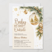 Rustieke Boho Neutral Winter Christmas Baby shower Kaart (Voorkant)