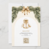 Rustieke Boho Neutral Winter Christmas Baby shower Kaart (Achterkant)