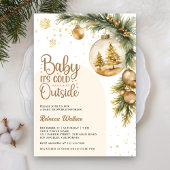 Rustieke Boho Neutral Winter Christmas Baby shower Kaart
