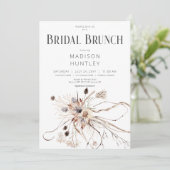 Rustieke Boho Neutrale Gedroogde Bloemen Bruidsbru Kaart (Staand voorkant)