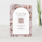 Rustieke Boho Neutrale Pompoen Bloem QR Code Trouw (Achterkant)