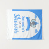 Rustieke Boho Olifant Boy Baby shower Achtergrond Wandkleed (Voorkant (horizontaal))