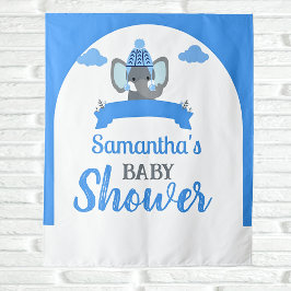 Rustieke Boho Olifant Boy Baby shower Achtergrond Wandkleed