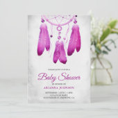 Rustieke Boho Paarse Droomvanger Baby Shower Kaart (Staand voorkant)