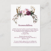 Rustieke Boho Paarse pioenen en gewei Informatiekaartje (Voorkant)