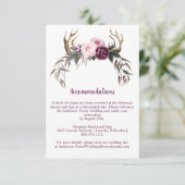 Rustieke Boho Paarse pioenen en gewei Informatiekaartje (Staand voorkant)