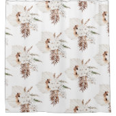 Rustieke Boho Pampagras Bloemige Botanische Douchegordijn (Voorkant)