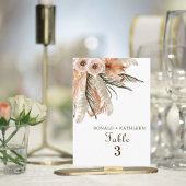 Rustieke Boho Pampagras Bloemige Bruiloft Plaatskaartje